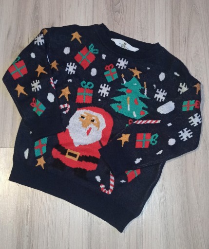 Zdjęcie oferty: H&M świąteczny sweter Mikołaj 110-116