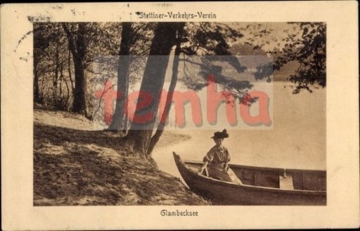 Zdjęcie oferty: SZCZECIN Stettin Jezioro Głębokie dama  łódka 1907