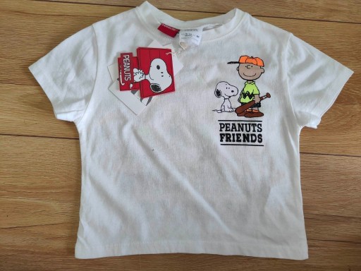 Zdjęcie oferty: T-shirt Zara biały Peanuts Friends 80 cm 