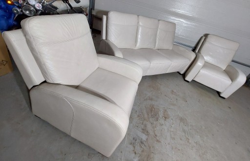 Zdjęcie oferty: Piękny kpl KLER sofa, 2 fotele,skóra nat.transport