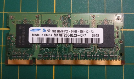 Zdjęcie oferty: 1GB DDR2 800Mhz PC2-6400S  Samsung, do laptopa