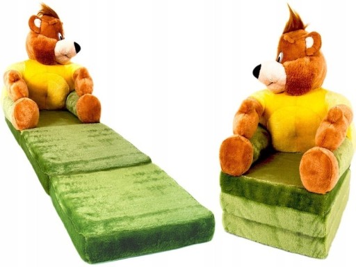 Zdjęcie oferty: Pluszowy fotelik rozkładany miś XXL leżanka pufa