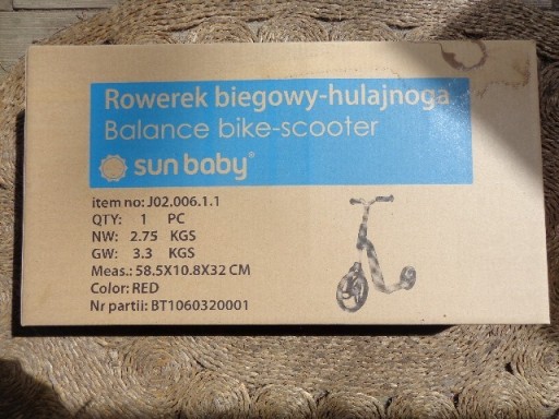 Zdjęcie oferty: Rowerek biegowy-hulajnoga 2w1 Sun Baby