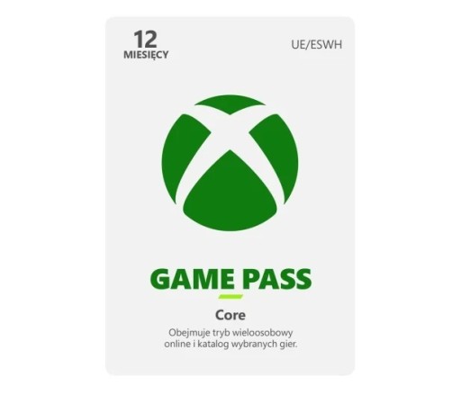 Zdjęcie oferty: Klucz Xbox Game Pass Essential (Core) 12 mies. | WERSJA CYFROWA | E-MAIL