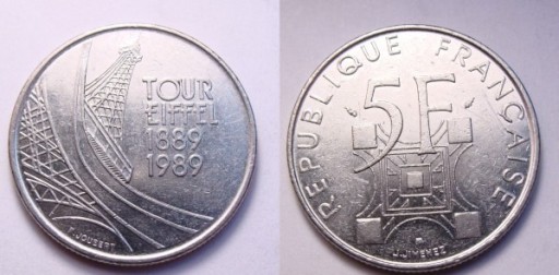 Zdjęcie oferty: Francja 5 franków 1989 r. Okolicznościowa!