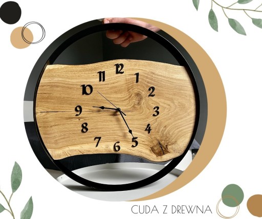 Zdjęcie oferty: Zegar w obręczy 50cm, wybór drewnianej deski!
