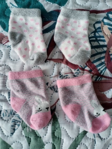 Zdjęcie oferty: Skarpetki niemowlęce bawełniane 0-3 m róż 2 pary