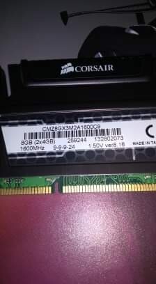 Zdjęcie oferty: Pamięć RAM ddr3 1600mhz corsair vegance 2x4gb