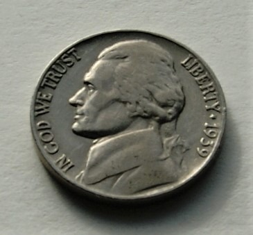 Zdjęcie oferty: 5 cent 1939   Jefferson Stan !!