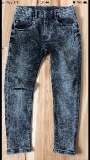 Zdjęcie oferty: Zara Kids szare marmurkowe jeansy rurki 134