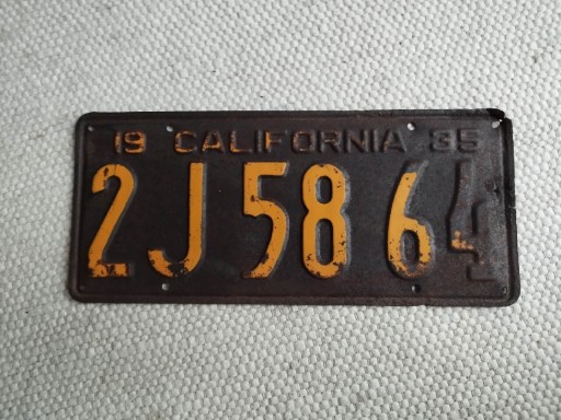 Zdjęcie oferty: Tablica USA California 1935