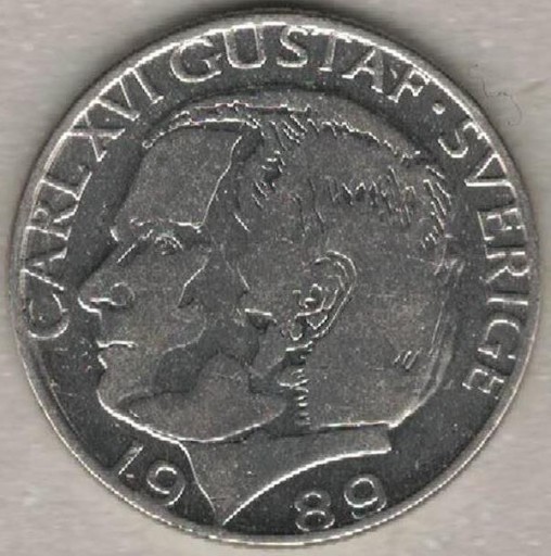 Zdjęcie oferty: Szwecja 1 korona krona 1989, 25 mm