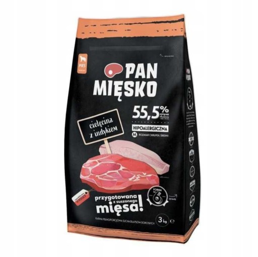 Zdjęcie oferty: Karma dla psa Pan Mięsko Cielęcina z Indykiem 3kg