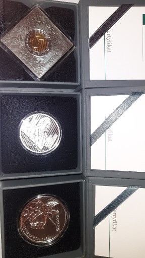 Zdjęcie oferty: 6 srebrnych monet  NBP w etui z certyfikatem