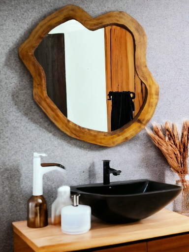 Zdjęcie oferty: Designerskie duże lustro do łazienki drewniane