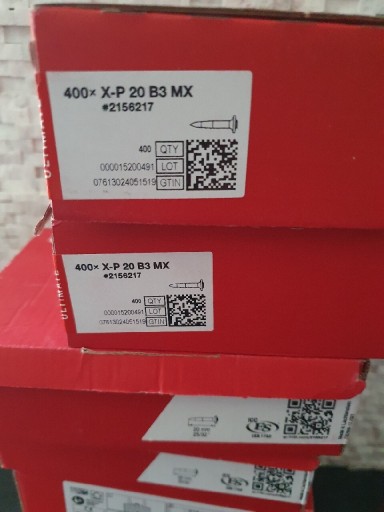 Zdjęcie oferty: Hilti gwoździe X-P 20 MX osadzaka B3 MX 400 szt.