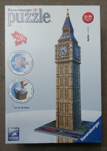 Zdjęcie oferty: Puzzle 3d Ravensburger 216 el. Big Ben - Londyn