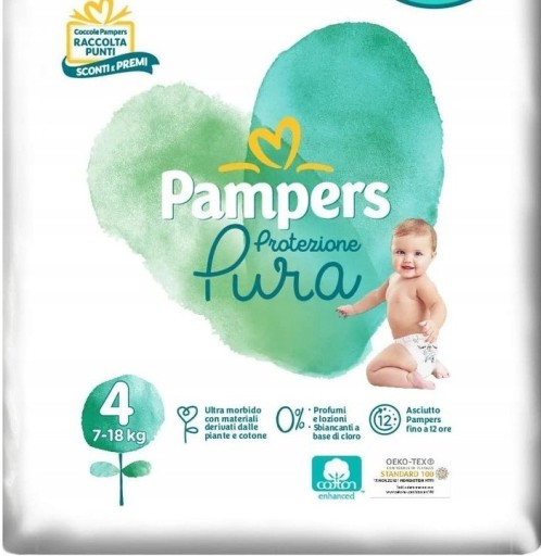 Zdjęcie oferty: pampers protezione pura 4 19 szt 7-18 kg 