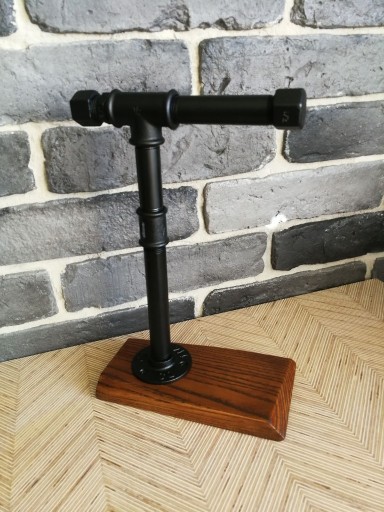 Zdjęcie oferty: Drewniany stojak na słuchawki. Drewno i stal. Loft