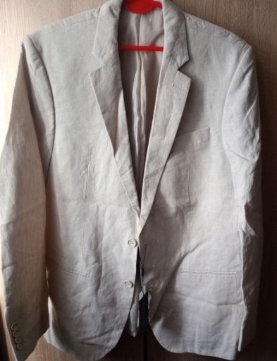 Zdjęcie oferty: NOWA Marynarka Męska LEN 100% Top Secret 50 Beżowa Letnia Blazer