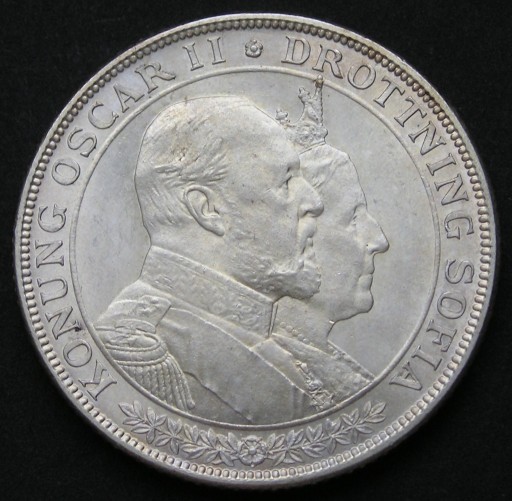 Zdjęcie oferty: Szwecja 2 korony 1907 - Oscar Sofia - srebro - s12