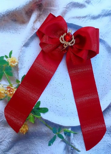 Zdjęcie oferty: Piękna stylowa czerwona kokardka na spince