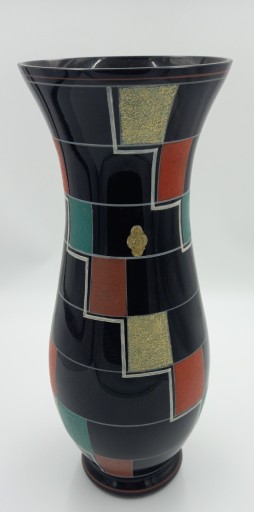 Zdjęcie oferty: Duży szklany wazon Modernizm lata 60 Geometryczny 
