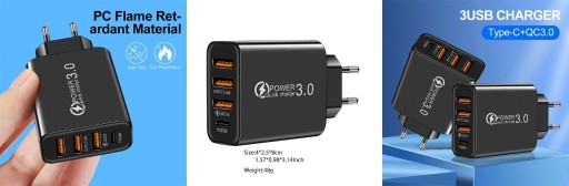 Zdjęcie oferty: Ładowarka AR-890 Quick Charge 3.0, 3xUSB+USB-C, 5V