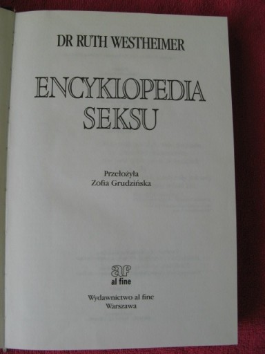 Zdjęcie oferty: Encyklopedia seksu – Dr Ruth Westheimer