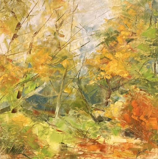 Zdjęcie oferty: Jesień, las, natura - Obraz olejny 60x60cm