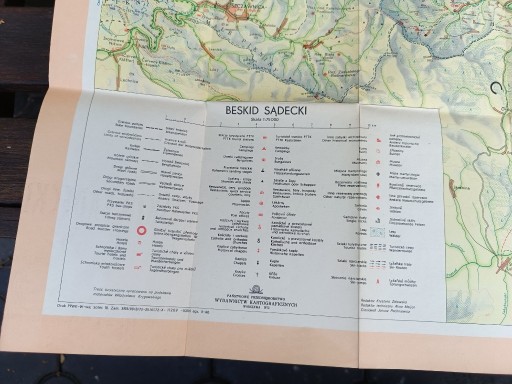 Zdjęcie oferty: Mapa turystyczna Beskid Sądecki 1973 r. PRL