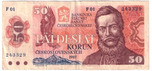 Zdjęcie oferty: Czechosłowacja, banknot 50 koron 1987 - st. -3
