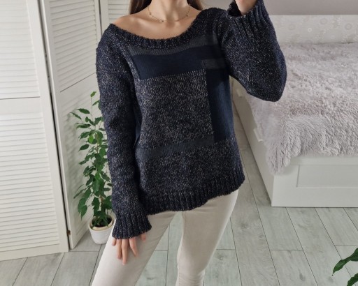 Zdjęcie oferty: Karen by Simonsen granatowy sweter 39% wełna L