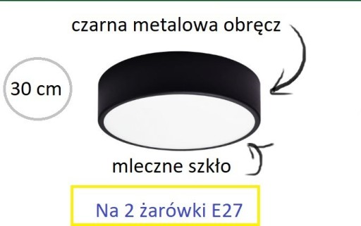 Zdjęcie oferty: Lampa sufitowa Plafon BL-302 30cm 2xE27 Czarna