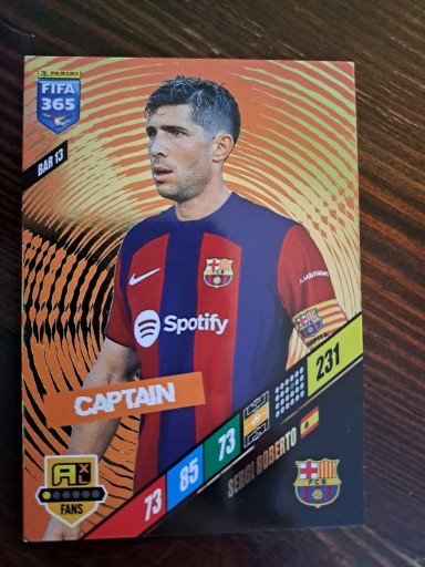 Zdjęcie oferty: Panini Fifa 365 2024,BAR13, Sergi Roberto, Captain