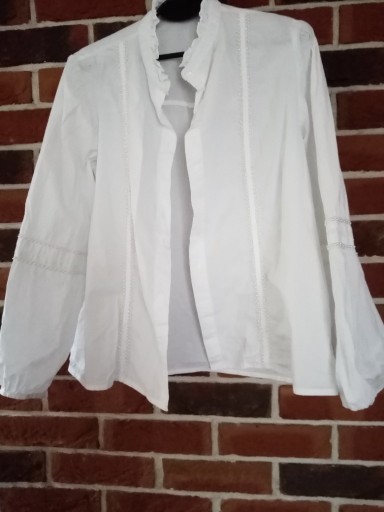 Zdjęcie oferty: Koszula biała, do pracy, L, koraliki, stójką, pufy