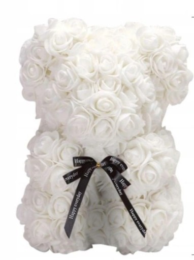 Zdjęcie oferty: MIŚ Z RÓŻ prezent na WALENTYNKI białe róże 