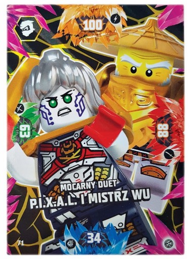 Zdjęcie oferty: Karta LEGO Ninjago S8 nr 71 P.I.X.A.L. i Mistrz WU
