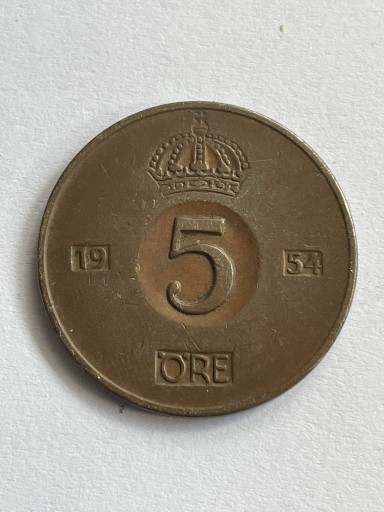 Zdjęcie oferty: Szwecja 5 ore 1954 rok