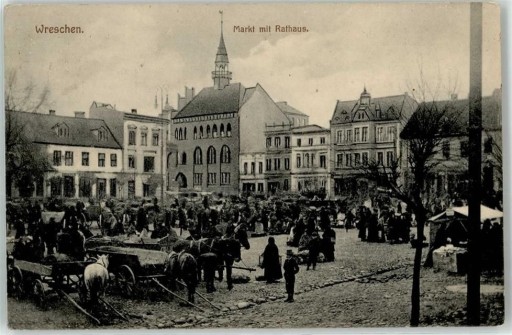 Zdjęcie oferty: WRZEŚNIA Wreschen Rynek bazar targ stragany 1916 