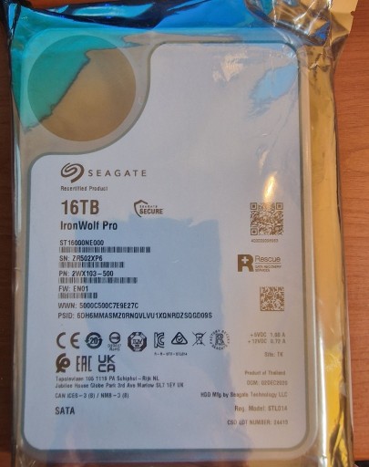 Zdjęcie oferty: Nowy Seagate IronWolf Pro 16TB