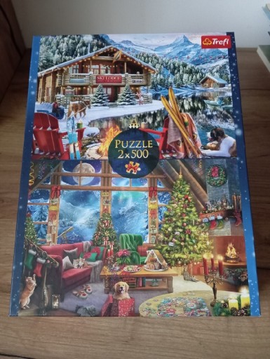 Zdjęcie oferty: Piękne zimowe/świąteczne puzzle 2x500 elementów Święta w górach