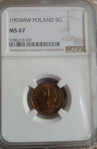 Zdjęcie oferty: 5 gr 1993 ngc ms 67