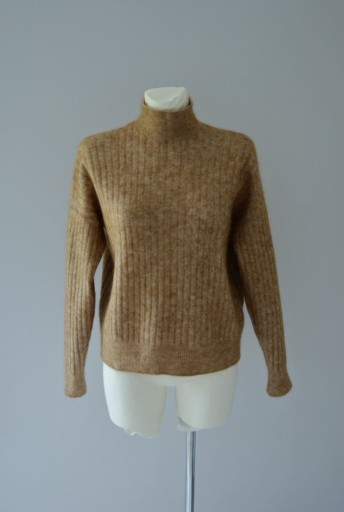 Zdjęcie oferty: H&M beżowy sweter camel moher wełna premium 34 XS