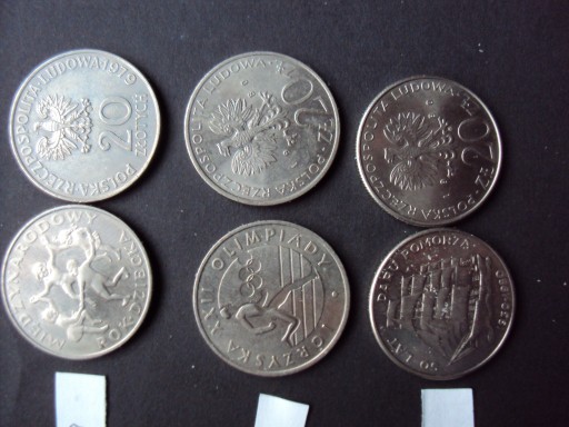 Zdjęcie oferty: Zestaw monet PRL 20zł. 3szt.z 1979-80r. j.foto