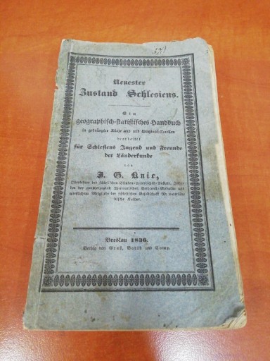 Zdjęcie oferty: Neuester zustand schlesiens J. G. Knie Bresl. 1836