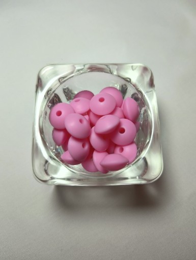 Zdjęcie oferty: Koraliki silikonowe dysk jasny róż 2szt. 12mm