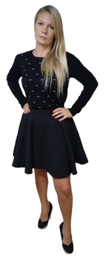 Zdjęcie oferty: Sweter damski czarny wzór kokardki XL/XXL