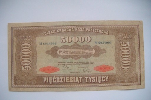 Zdjęcie oferty: Polska Banknot 50000 Marek Polskich.1922 r.seria M