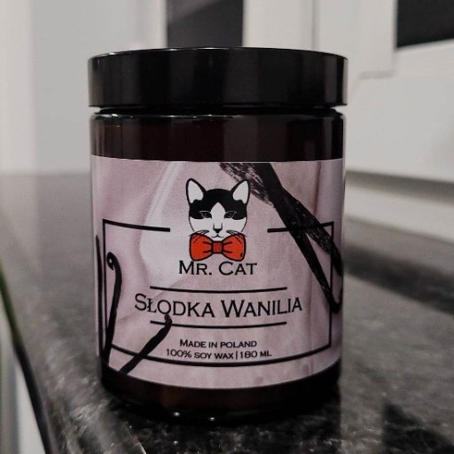 Zdjęcie oferty: Świeca sojowa "Słodka Wanilia" - Mr. Cat